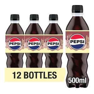 Pepsi Cream Soda 12 x 500ml Fizzy Soft Drink Beverage - Maximum Taste, No Sugar