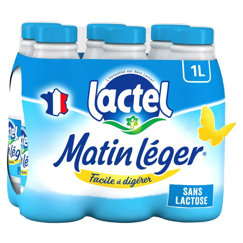 Lactel UHT Matin Leger semi-skimmed milk 6x1L 0