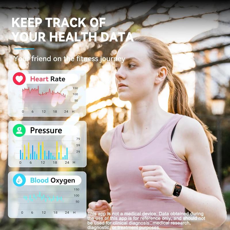 AI Voice Assistant Smart Watch for Men Women, 1.96'' HD Screen Activity Trackers with 100+Sports/ Sleep/ Heart Rate Monitor 4