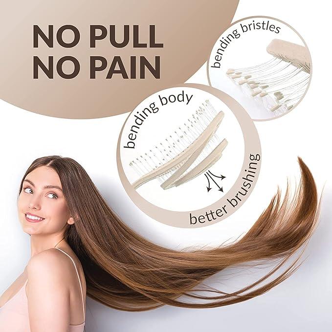 Beauty Eco Friendly Straw Hairbrush with Flexible Soft Pin Bristles for Wet/Dry Hair Detangling and Head Massaging free shipping 1