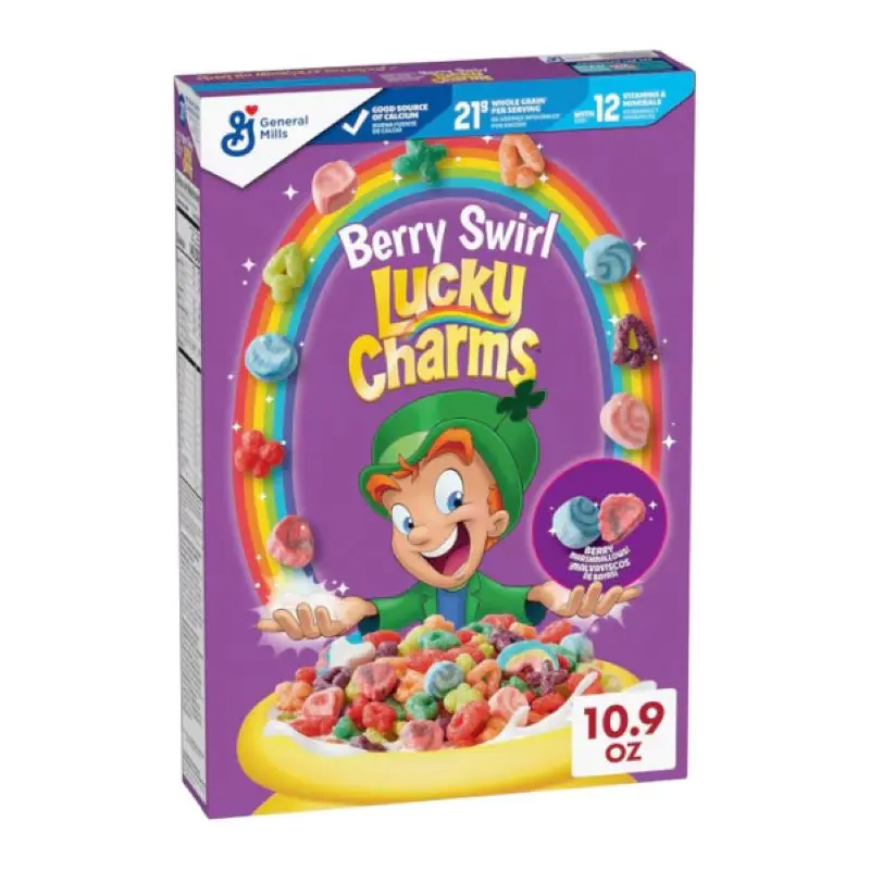 *BEST BEFORE 11/04/2025 CLEARANCE* Lucky Charms Cereal Berry Swirl (309g) USA 0