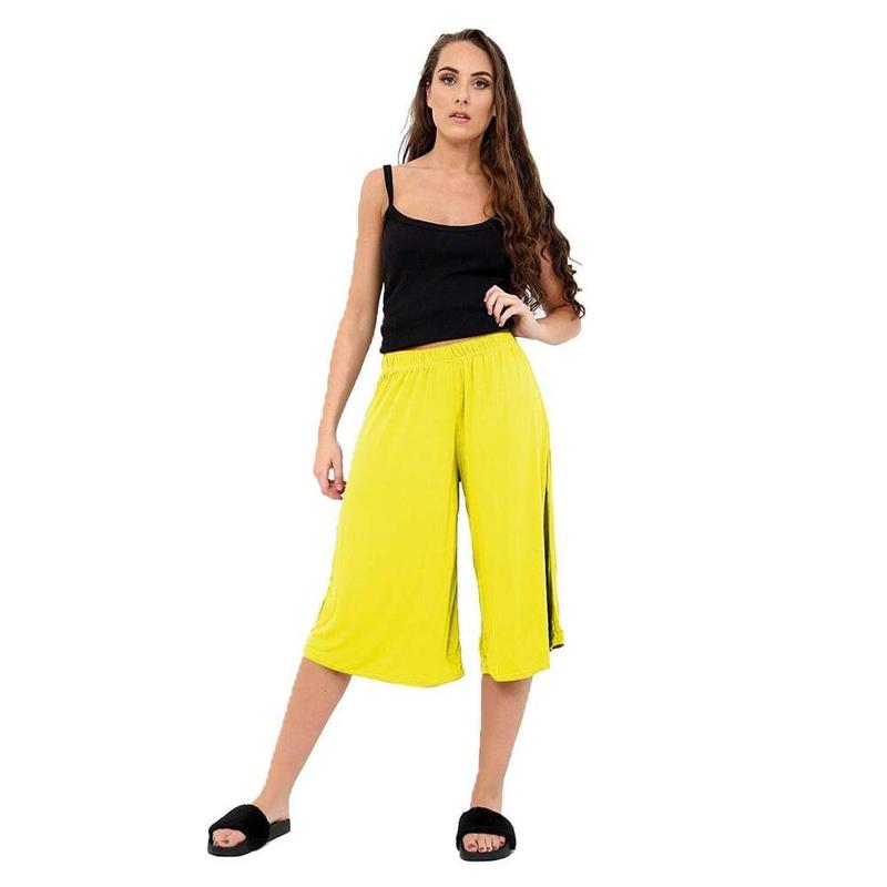 Product Introduction of Women Ladies 3/4 Length Short Palazzo Trousers Causal Wide Leg Culottes Pants UK Size 8-22 Casual Womenswear Comfort 5