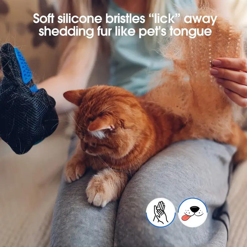 Multifunctional Pet Grooming Gloves for Dogs and  Cats - Hair Brush, Shedding Fur Remover, Clean and Massage Mitt 7