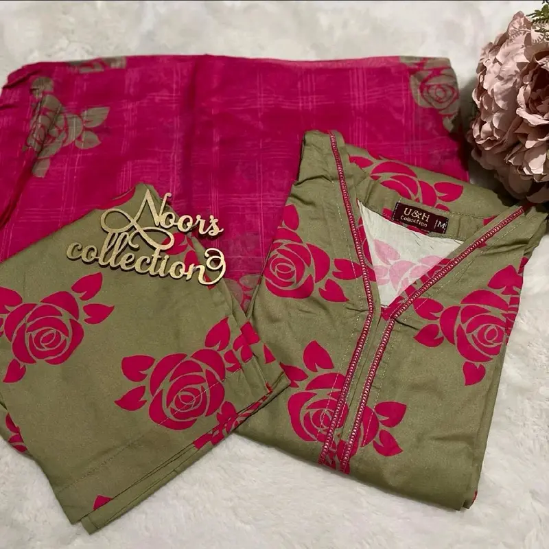 PREMIUM PRINTED LINEN   •Airjet Digital Printed Linen Shirt & Trouser  •Diamond voil fancy Digital Printed Printed Check Duppata Overalls Xlarge to 3xlarge have shalwar.. Comfort Fabric 0