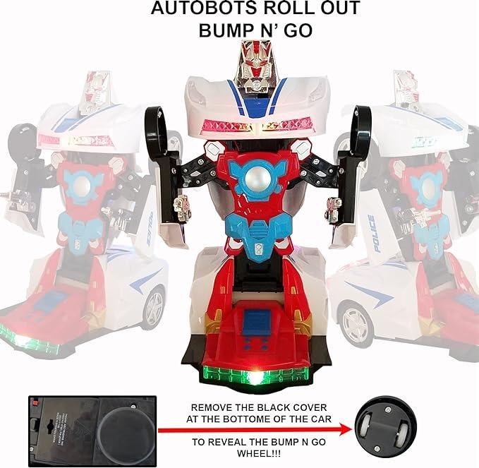 Victoria Mart Transforming Police Car Robot Toy with Lights and Sounds for Kids 3+ 6