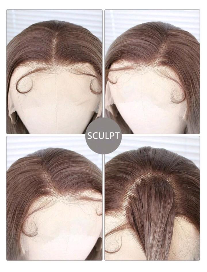 Product Introduction of 26 inches Pre-plucked ash blonde heat resistant synthetic fiber wig 2