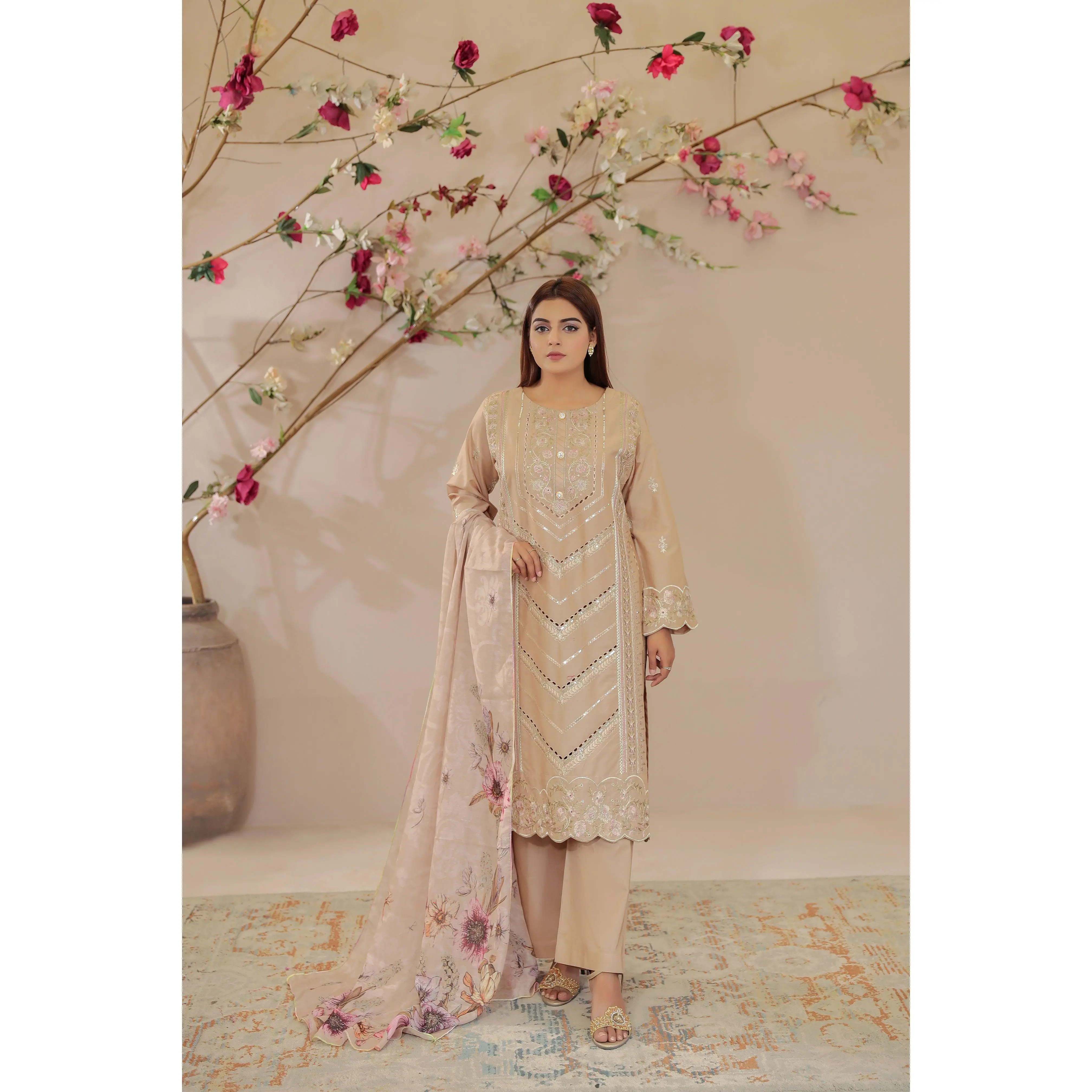 Eid Serenity Cotton lawn with Chiffon Dupatta Womenswear by Pakistani Brand Hunar ESH16
