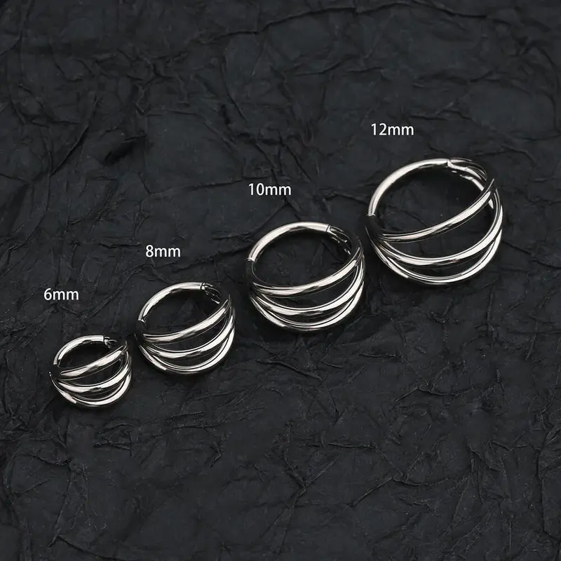 Oufer 16G Triple Layered Hinged Segment Cartilage Rings 4