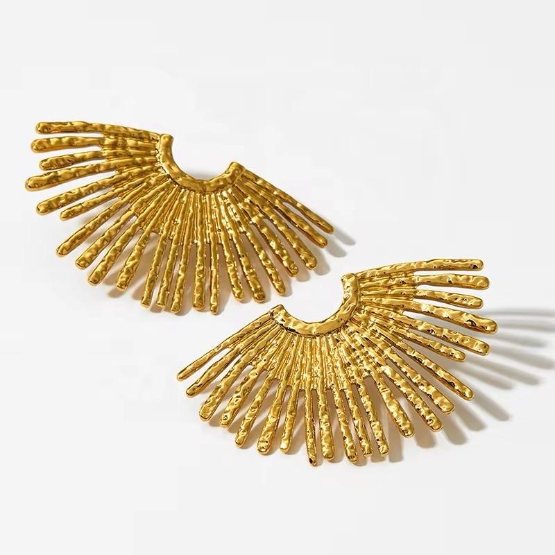 Stainless Steel gold plated Stud Earrings for Women 5