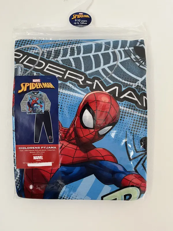 FBT Marvel Spider-Man Pyjamas Boys Sublimation Spiderman Pjs Nightwear Superhero Pajamas Long Sleeve Top Trousers Two Piece Set Character Kids Childrens Blue Red Fulfilled by Tiktok 6
