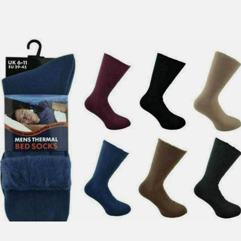 3,6 and 12 Pairs Men Bed Socks Lounge Socks Thick Warm Winter Cosy Feet Brushed Thermal Fleece 1