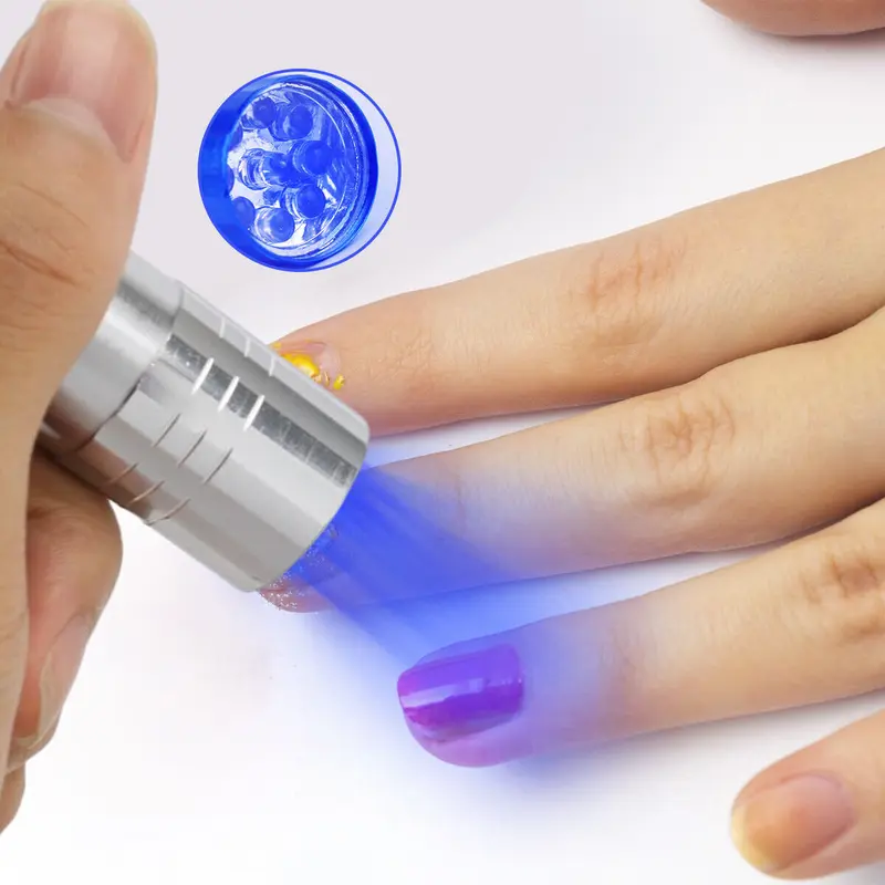 LED UV Gel Curing Light Portable Fast Dryer Nail Cure Mini Flashlight Mini Flash Light for LED UV Gel Curing Lamp Light Handheld Nail Dryer for Manicure Detail Work 2