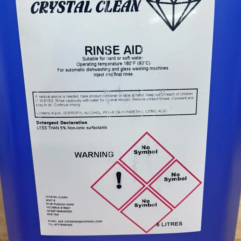 Rinse Aid 5 Litres for Automatic Dishwashers - Household and commercial Supplies 1