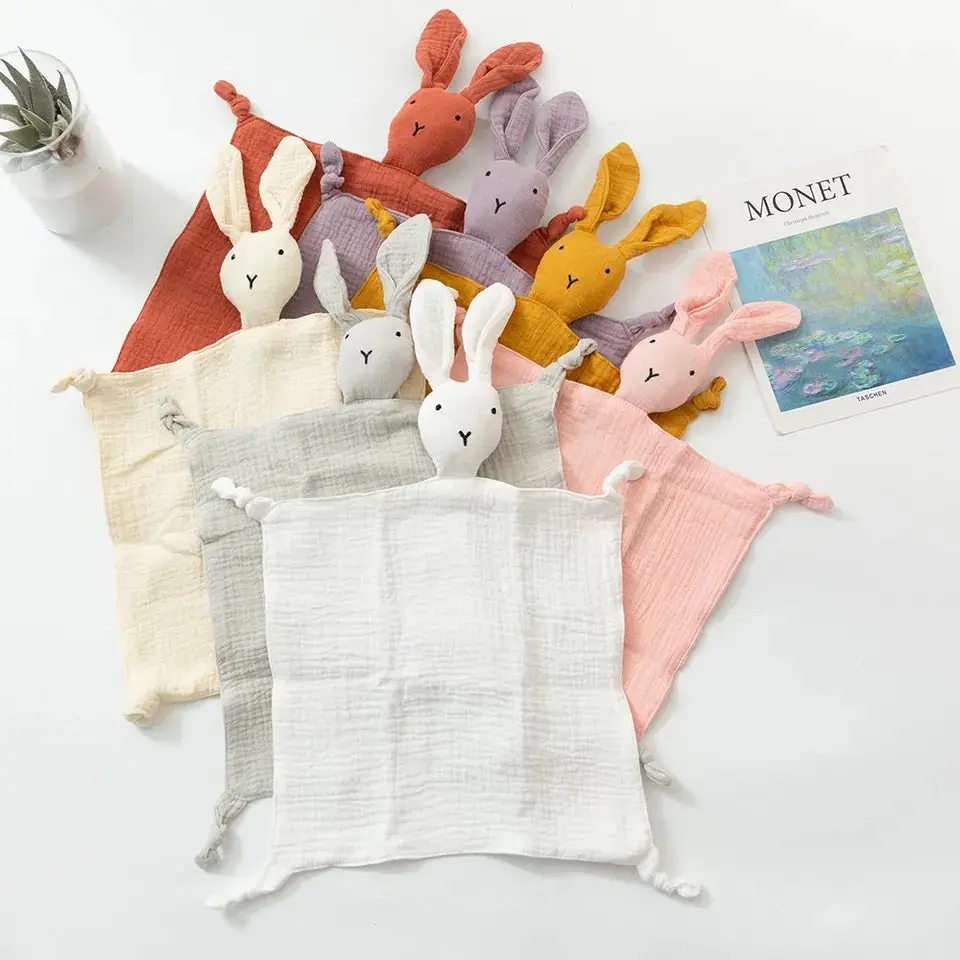 Muslin Bunny Comforter, natural cotton comforter suitable from newborn upwards