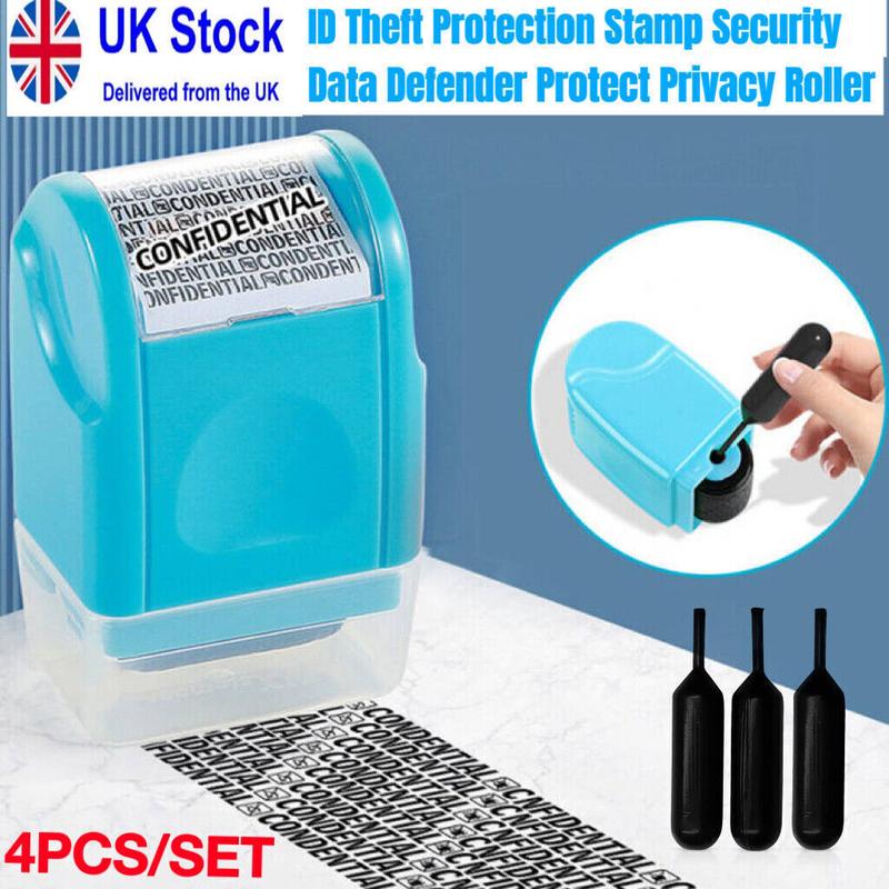 Identity Theft Stamp Identity Guard Roller Stamp Wide Rolling Security Stamp Includ Refills Confidential Stamp Secure Confidential ID Blackout Security Anti Theft and Privacy Safety 5