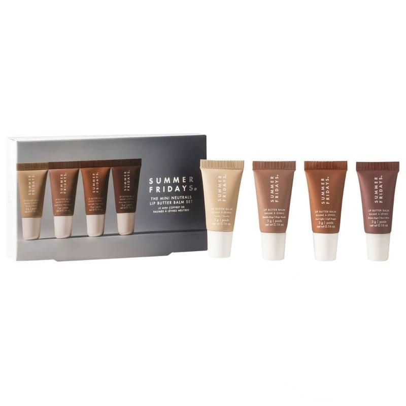 Product Introduction of Summer Fridays Vanilla Beige Lip Balm Mini Lip Gloss Set Moisturizing Transparent Smooth Soft Tube Mirror Lipstick Makeup Set Moisturizer Cosmetic 25