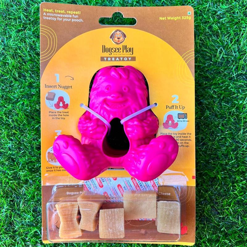 Dogsee Yeti treat toy pink & blue 2