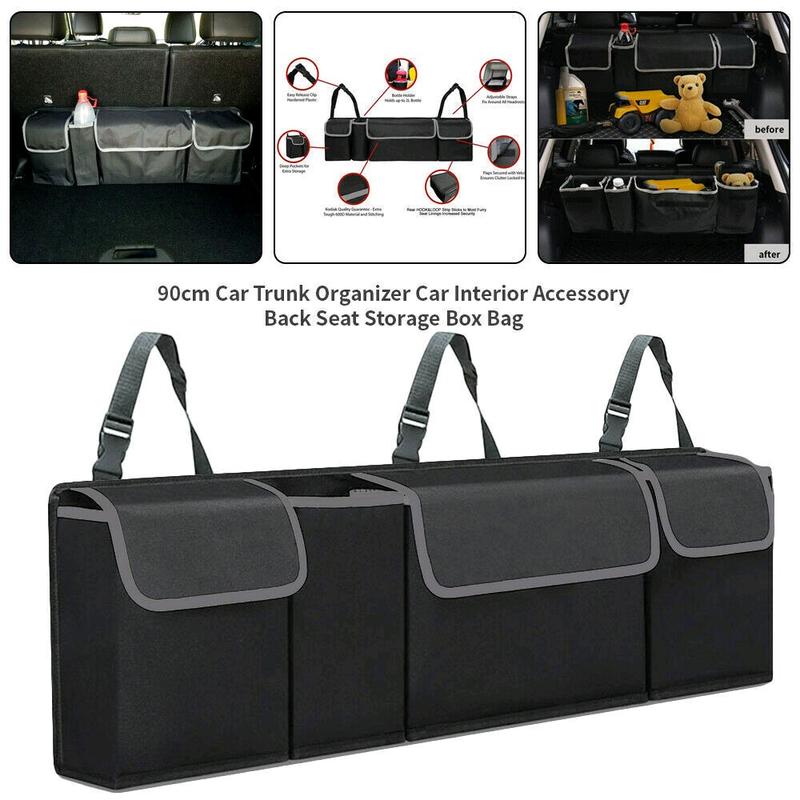 Car Boot Organiser Back Seat Hanger Tidy Storage Bag Pocket Hanging Pouch Large Foldable 4