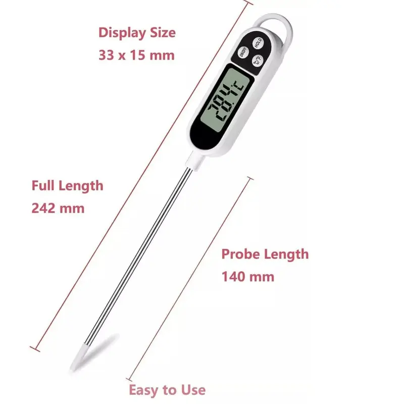 Meat Food Thermometer Digital Temperature Probe Cooking Jam Sugar BBQ Turkey 2