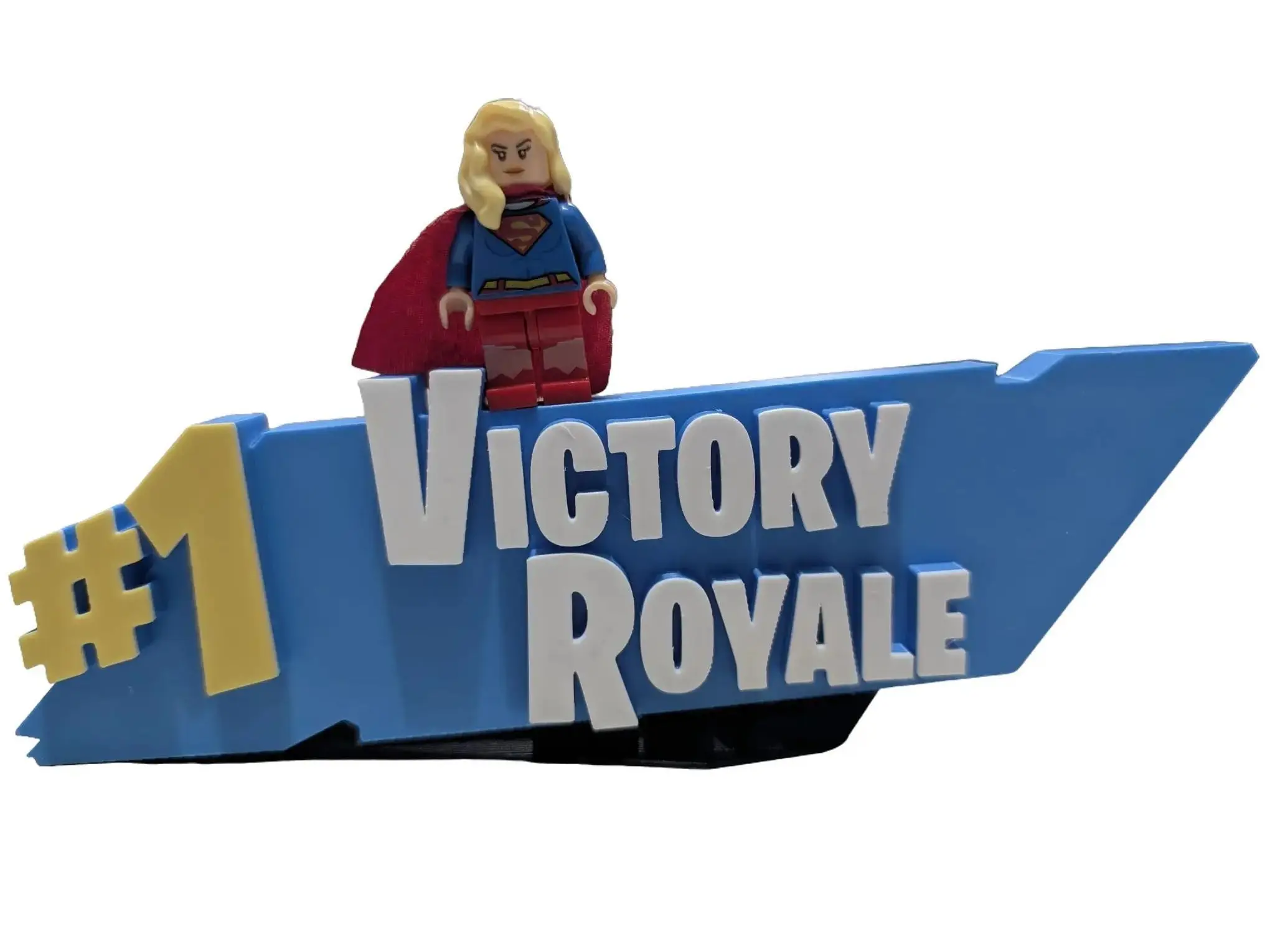 XL Fortnite Victory Royale Desk Plaque with Attached BASE - 200mm WIDE!  High Quality Large Fortnite Desk Plaque Memorabilia Box Decor