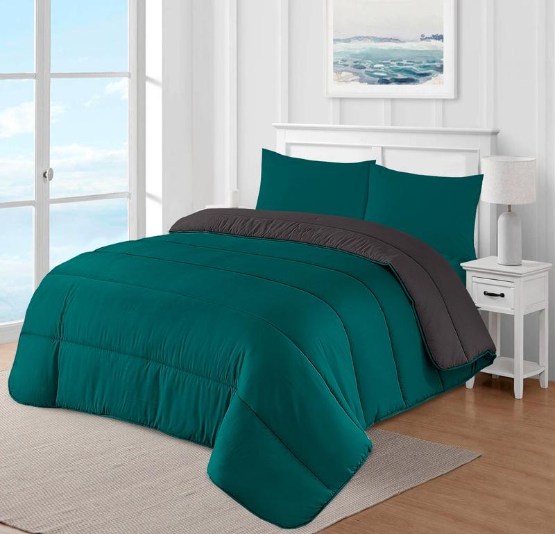 Coverless Hollowfiber Duvet 13.5 tog Straight Stitched Reversible Double King warm 2