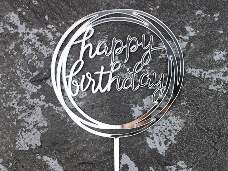 Birthday Cake Decorations, Multiple Circles Happy Birthday Letter Cake Topper 1