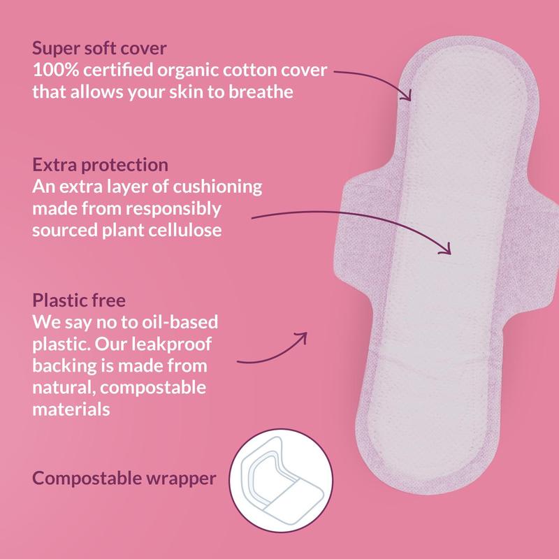 Natracare Ultra Extra Pads Regular with Wings - Comfortable Plant-Based Pads with Extra Cushion Layer 3