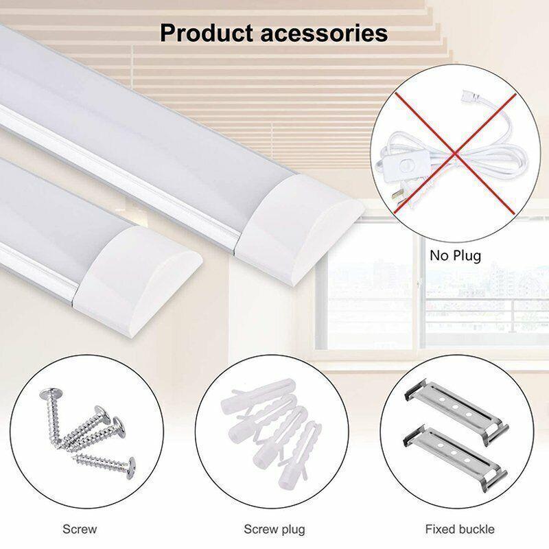 4FT LED Ceiling Lamp Office Strip Lights Shop Garage Batten Tube Light 4000K 6