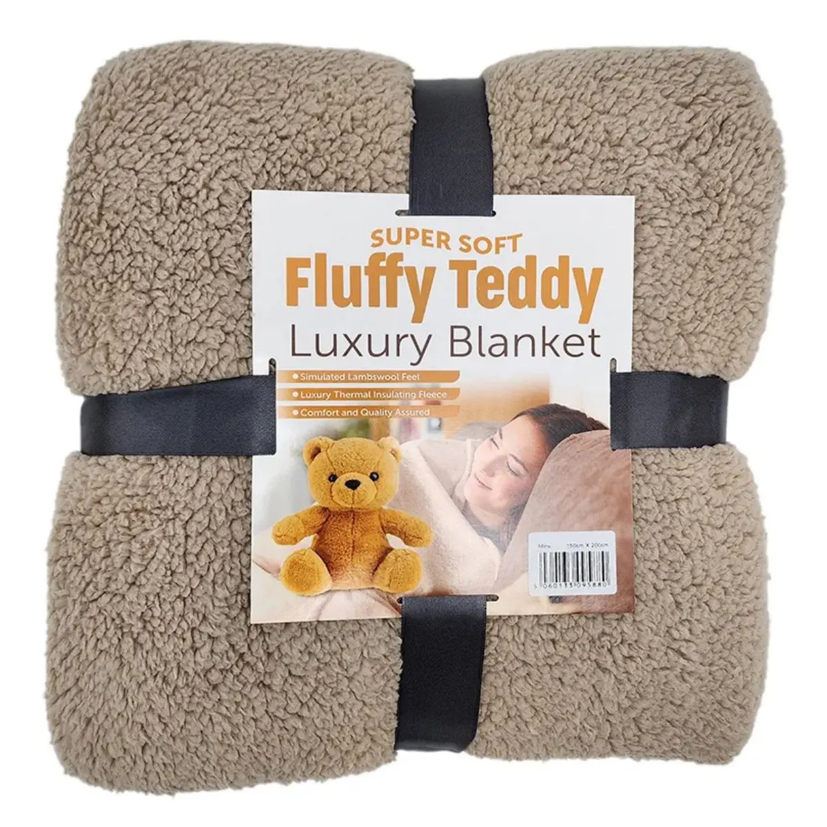 Teddy Fleece Bear Blanket - Plush Soft Bedspread for Bed, Sofa, and Chair in Large Sizes - Soft Furnishings