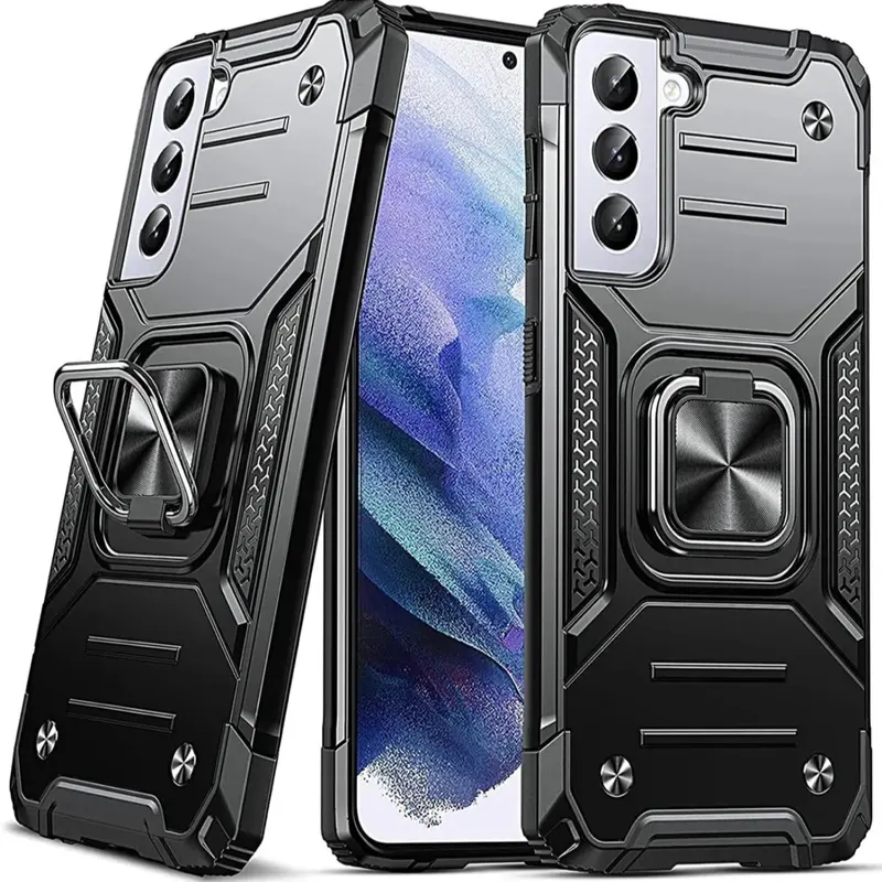 Shockproof Case for Samsung Galaxy S25 S25 Ultra S24 S23 S22 S21 S20 FE Plus Ultra5G Ring Cover Accessories Holder Metal Protection Magnetic Smartphone Protective Handheld Cellphone 3