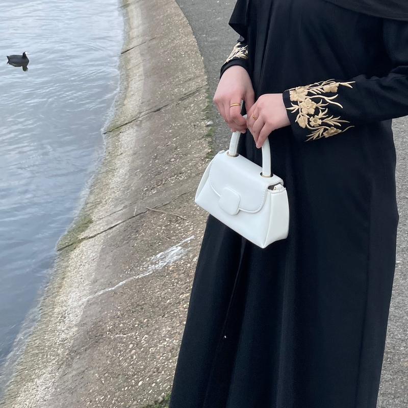 Taar Abaya - Nidha Fabric, Long Sleeve, V-Neck, Plain Design, Formal Occasion 0