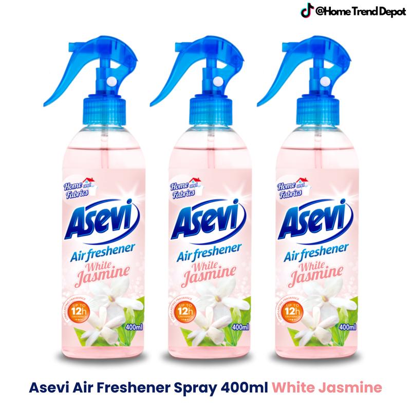 Asevi Air Freshener Spray White Jasmine, 400ml - Long-Lasting Natural Fragrance for Home - Perfume, Room Scent Scented 0
