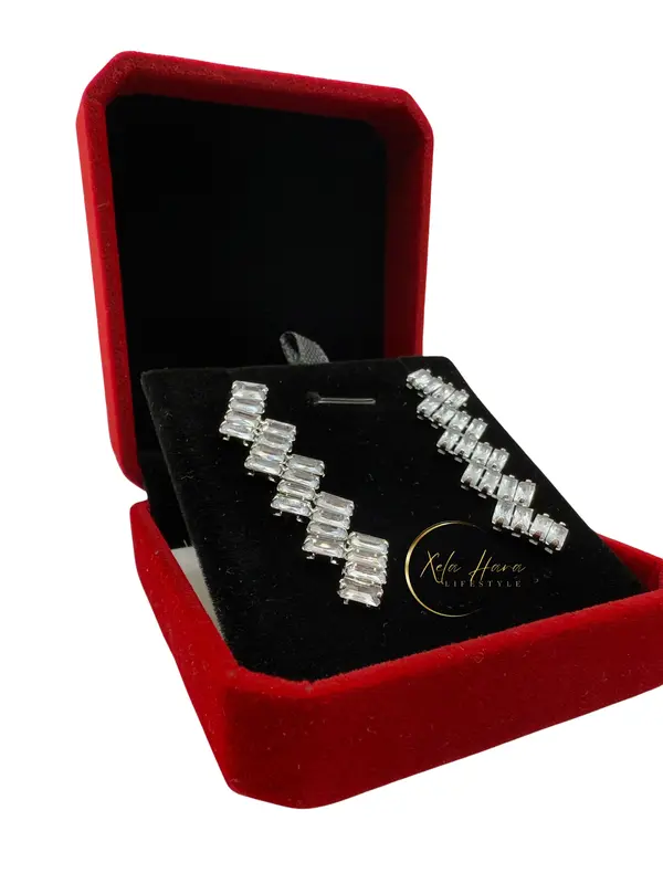 Crystal Zigzag Drop Earrings Cubic Zirconia Party Gift For Her Bridal Women Spring Summer 2025 4