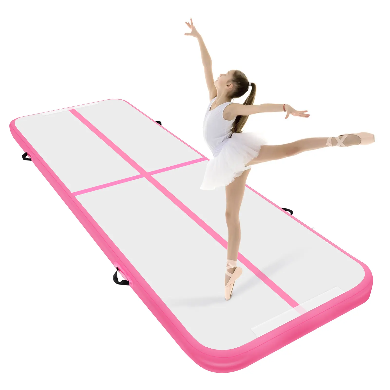 GoDyna 10Ft Tumbling Gymnastics Mat Track Inflatable Gymnastics Mat Air Tumbling Track Fitness Mat Suitable for Gymnastics Yoga Kickboxing Hip-hop Training