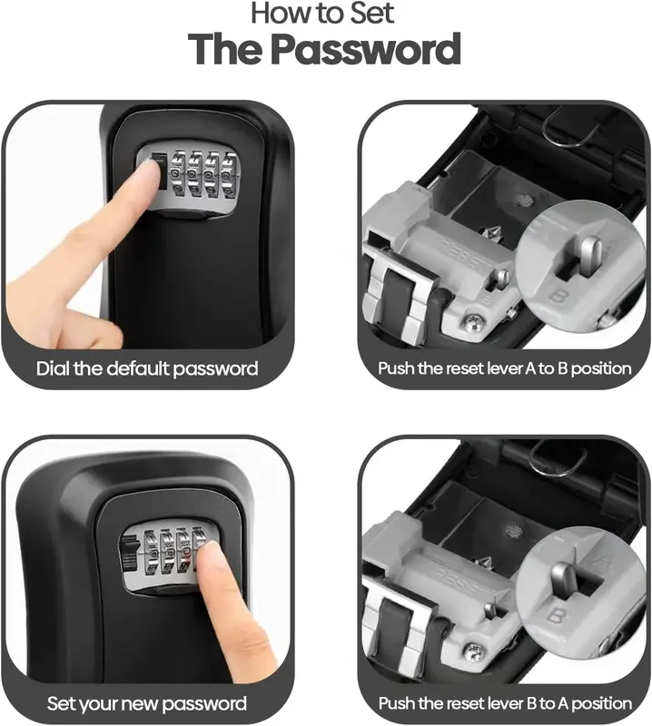 Key Safe Wall Mounted, Medium 85 x 119 x 36 mm, Outdoor, Mounting Kit, for Home Office Industries Vehicles 1