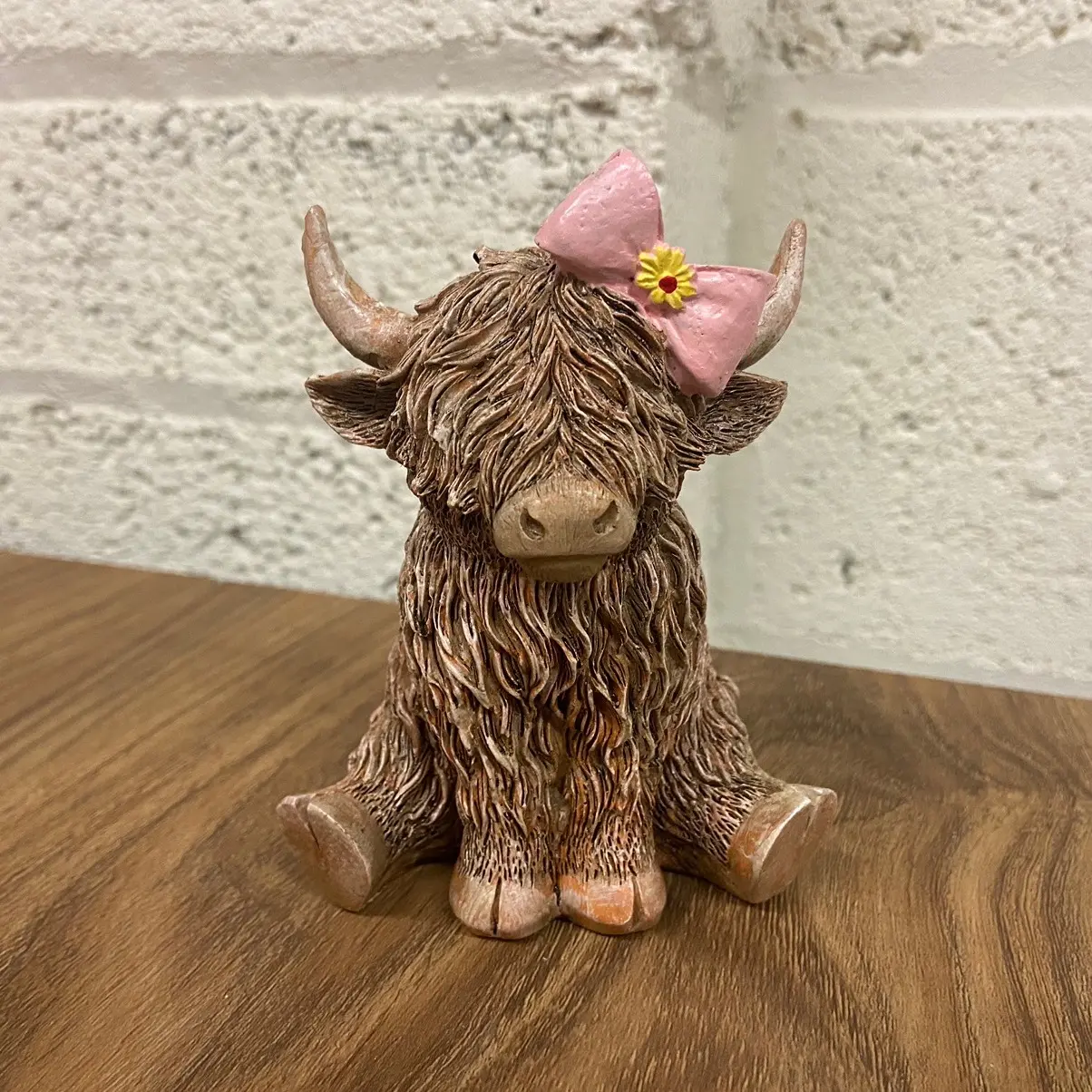 Pretty In Pink Happy Highland Cow Ornament