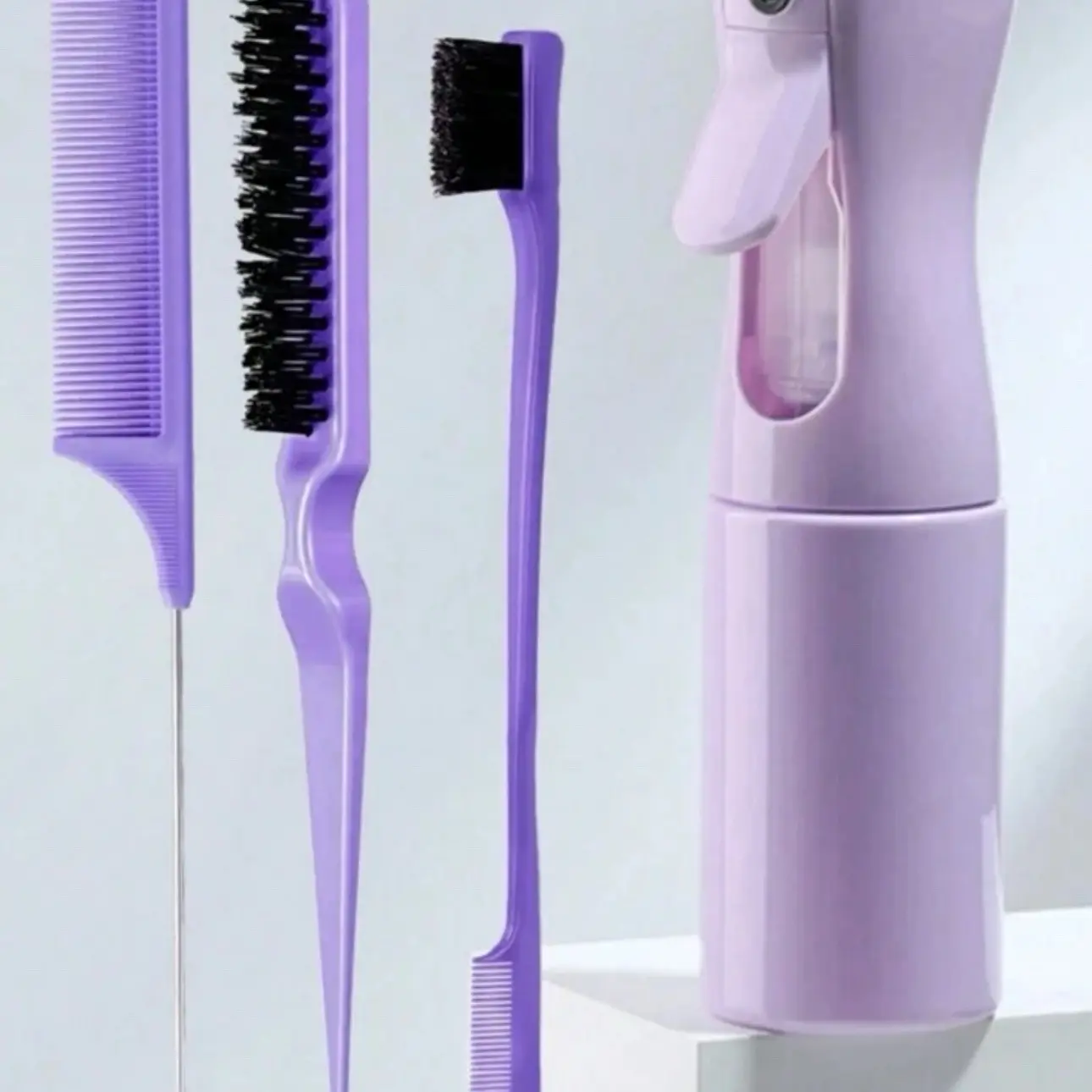 4PCS/Set Watering Can Hair Styling Comb Set for Women, Teasing Hair Brush Rat Tail Comb Edge Brush Combing Slicking Hair, Haircare Heatless detangler