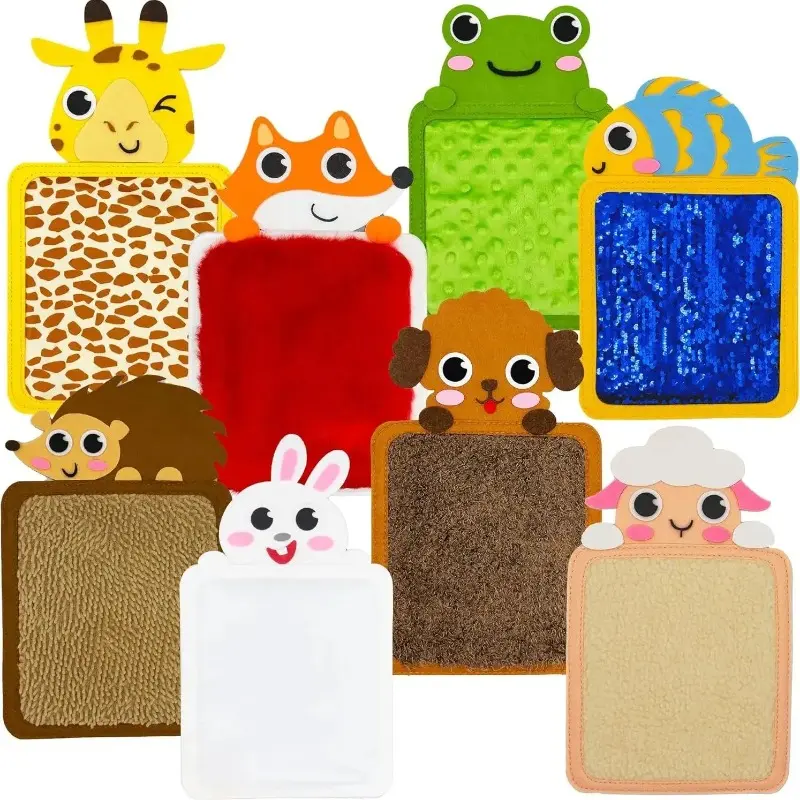 Baby Montessori Sensory Toys Cartoon Animal Cognition Mat Hand-Eye Coordination Education Toy Sensory Tactiles Pad for Autistic 0
