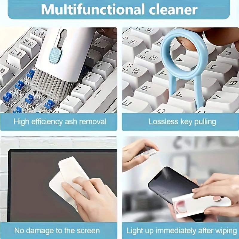 1-2 DAYS SHIPPING - 7-in-1 Cleaning Kit For Keyboard, Earphone, Screen, Small Cleaning Brush, Household Cleaning Tools For Earphone Phone Keycaps Cleaning, Crevice Brush, Cleaning Supplies, Cleaning Tool,Cleaner Silicone Set Box , Fleece, Sponge, Slide 2