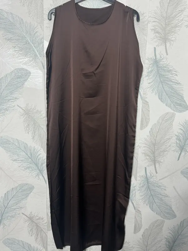 Women's Ladies SleeveLess Slip Dress Silk Satin Material Crew Neck ModestWear WomensWear InnerWear 6
