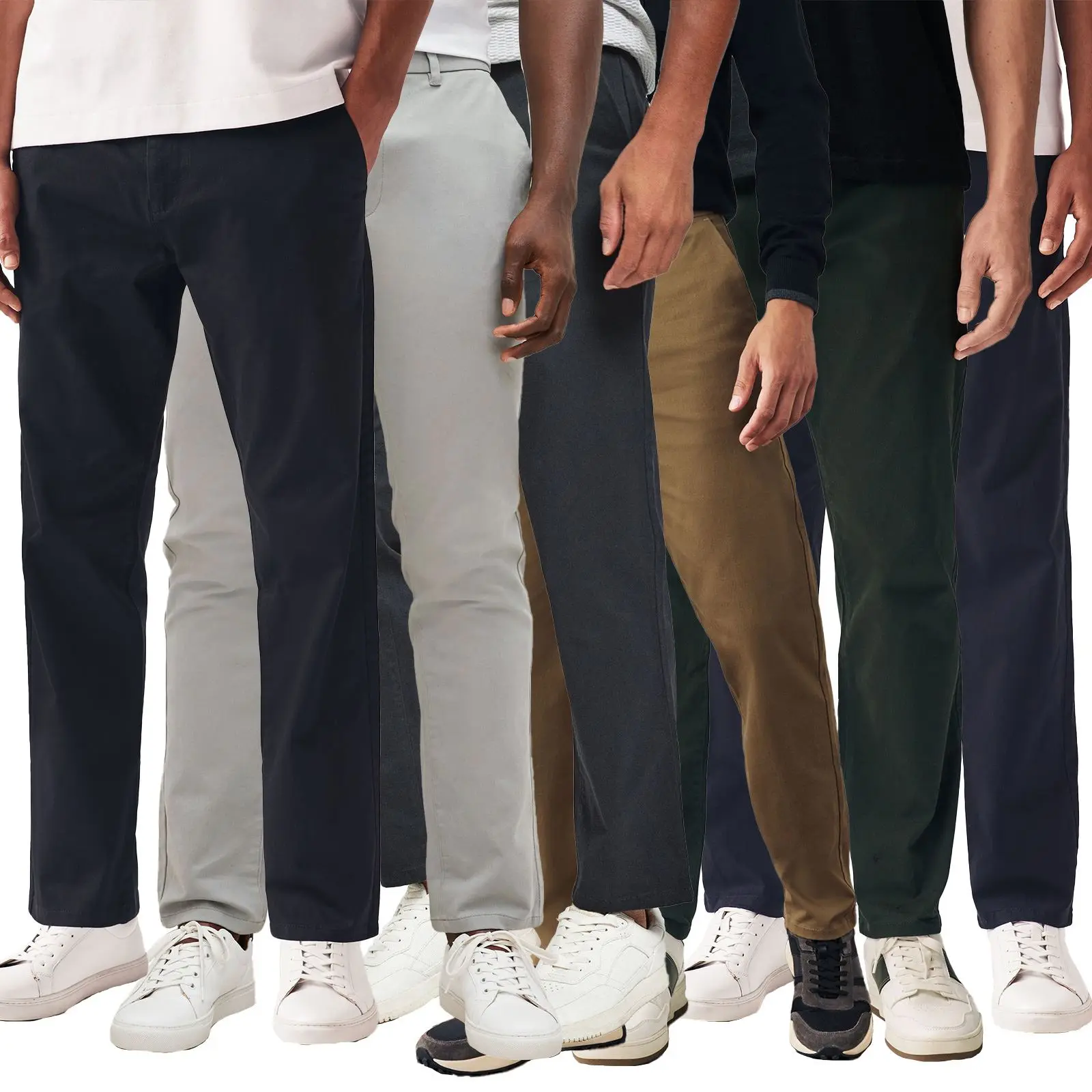 G72 Mens Stretch Chino Trousers Summer Cotton Slim Regular Straight Leg Pants Stretch Trouser 10 Colours Sizes from 30 to 46