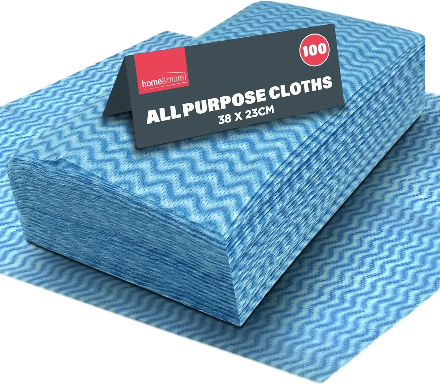 100pk All Purpose Cloths, 38x23cm Disposable Cleaning J Cloths Blue, Soft, Absorbent, Gentle & Reusable for Household and Professional Cleaning, Ideal for Polishing, Dusting, Washing Dishes