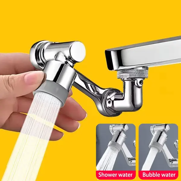 1080? Rotatable Extension Faucet Sprayer Head Water Tap Nozzle Universal Bathroom Tap Extend Adapter Aerator 2 Spray Modes