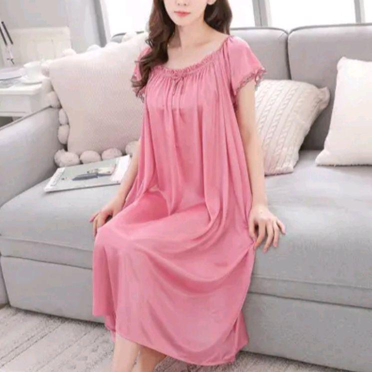 Ladies Thin Loose Fit Nightdress - 100% Polyester - One Size Fits 8-16 - Loungewear - Nightwear 5