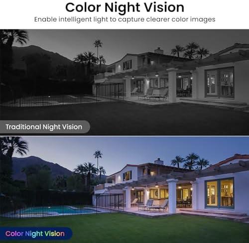 Product Introduction of Laven & Ivory Outdoor Security Camera - 2K CCTV Camera Systems IP65 Waterproof, Home/House WiFi Indoor Camera for Pet Dog Baby, Human Detection, 24/7 Storage Colour Night Vision Smart Siren Work with Alexa C1 8