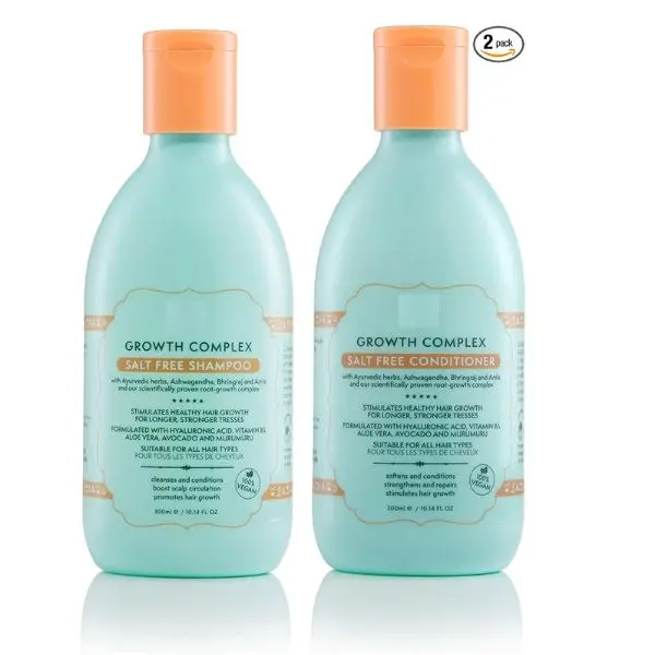 Nature Spell Hair Growth Shampoo and Conditioner Set 300ml x 2 – Growth Complex Sulphate Free Shampoo and Conditioner Sets – Improves Strength, Shine & Volume Haircare Cleansing Cleanser Comfort