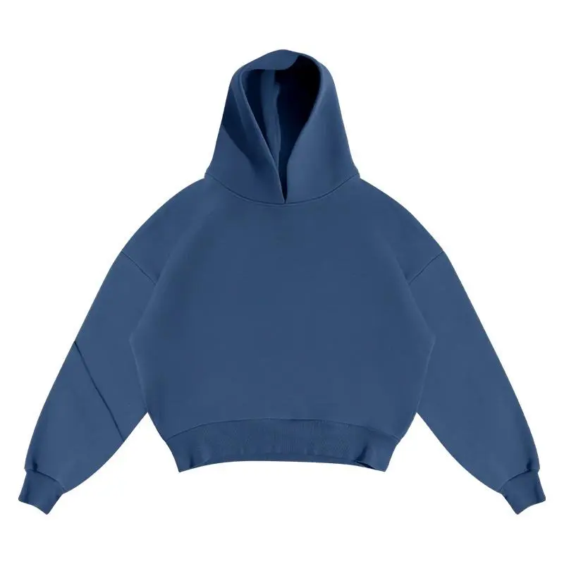 Men's Casual Solid Hooded Pullover Straight Pants 2 Piece Set Tracksuit For Fashion Loose Hoodies Sweatshirt Wide Leg Sweatpants 8