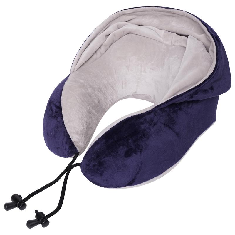 Sam Caan Travel Pillow for Airplane Hooded Neck Pillow Comfortable Memory Foam Lightweight Soft Neck Cushion with Hood for Head and Neck Support for Adults with Carry Bag 6