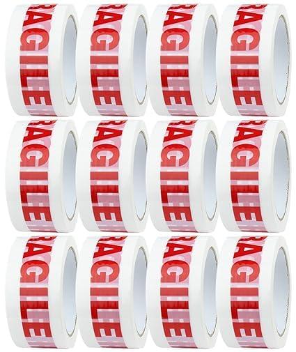 6 Rolls of Fragile Tape for Packing Boxes/Fragile Packing Tape - 48mm x 66m, Packing Tape Strong for Moving House, Packing Parcels, Cardboard Boxes & Cartons 2