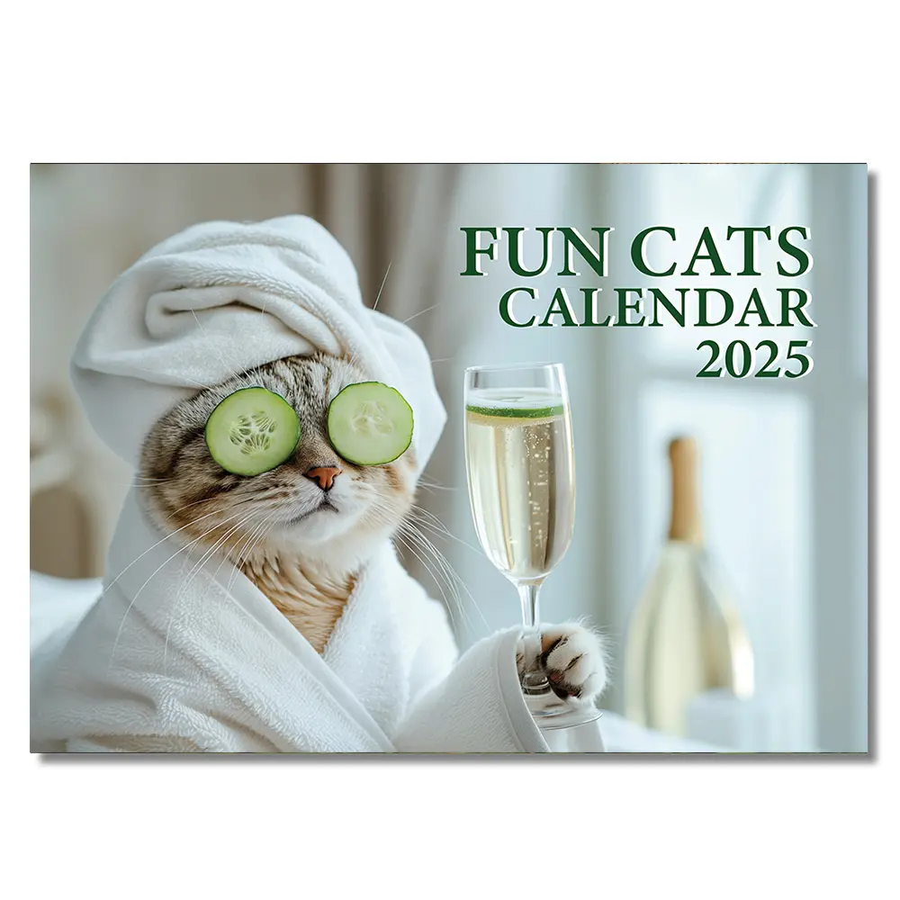 Papa Prints 2025 A4 UK Cat Calendar 12 Months of Adorable Felines & Family Fun